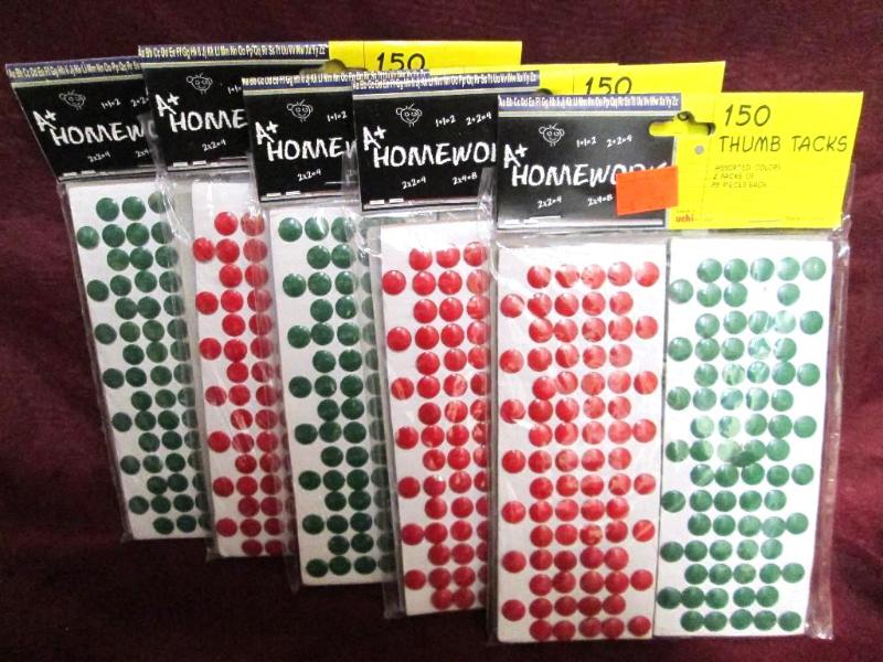 Lot of 5 packages of 150 thumb tack...