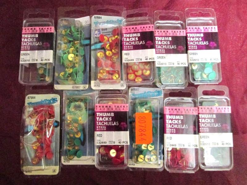 Lot of 12 packages of 40 thumb tack...