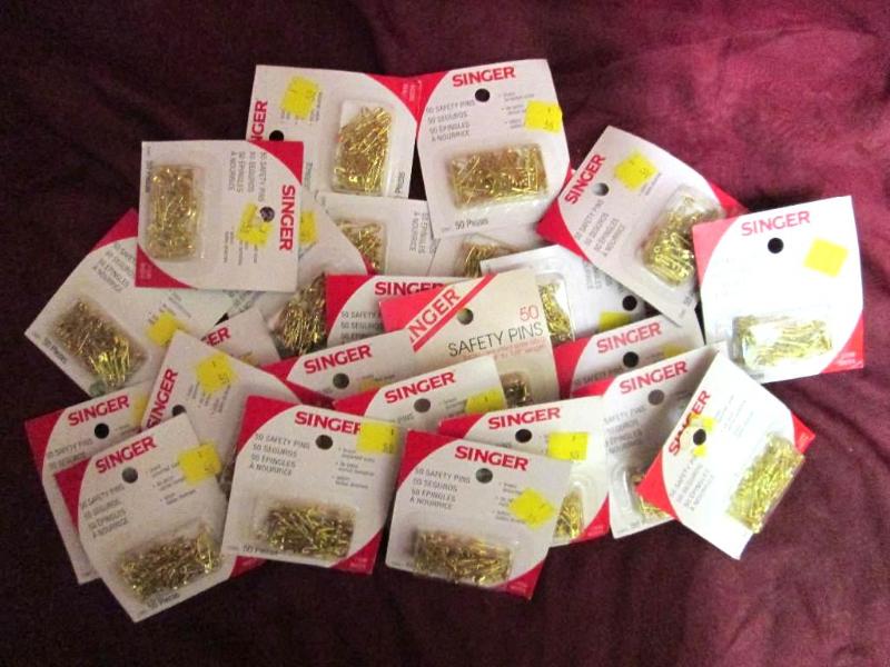 Lot of 24 packages of 50 safety pin...