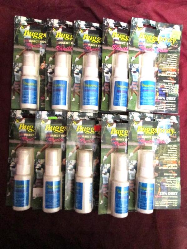 Lot of 10 Buggspray vanilla scented...