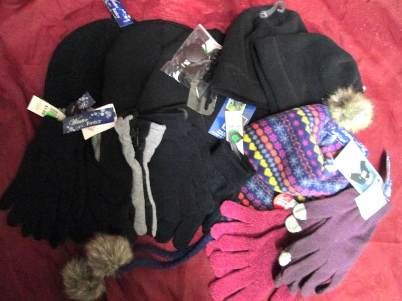 Lot of 6 winter hats and 6 pair of ...