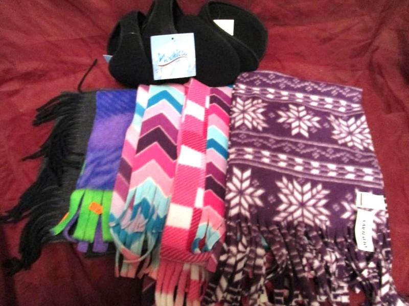 Lot of new winter ear muffs and sca...