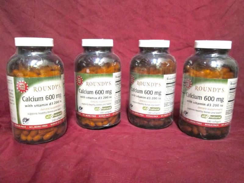 Lot of 4 Roundys Calcium 600 mg. 1...