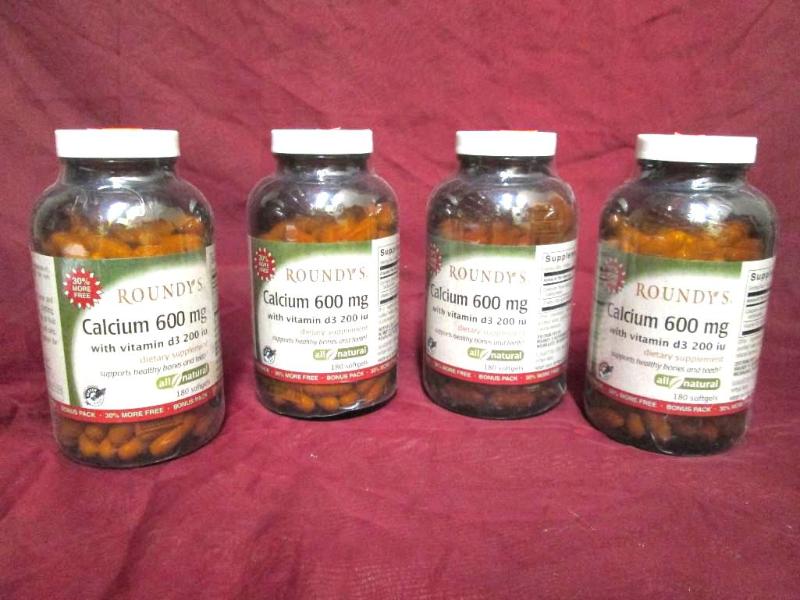 Lot of 4 Roundys Calcium 600 mg. 1...