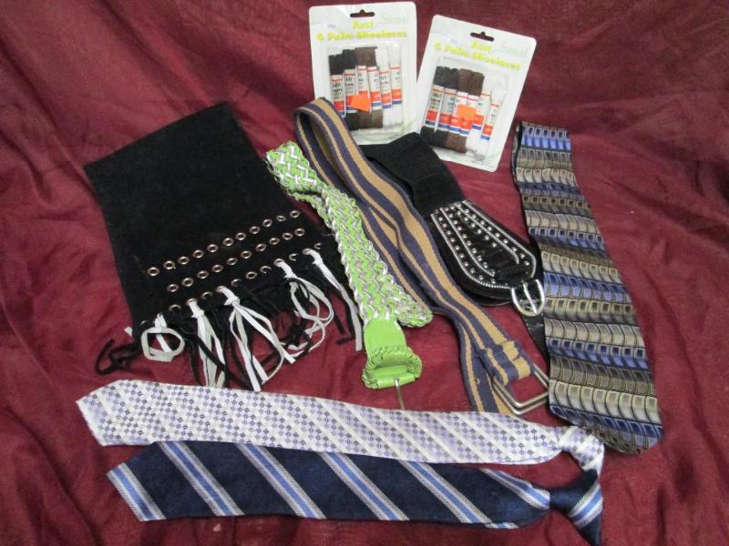 Nice lot of various size belts and ...