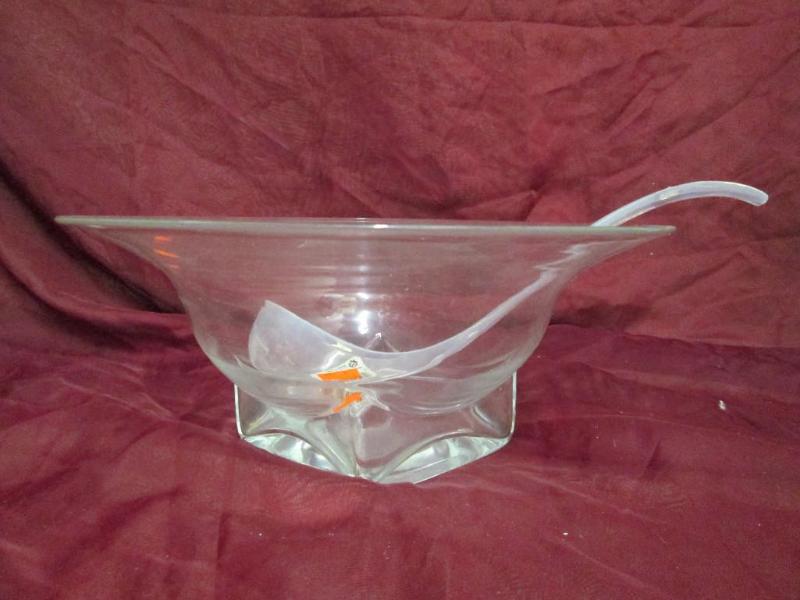 Large punch bowl with a square bott...