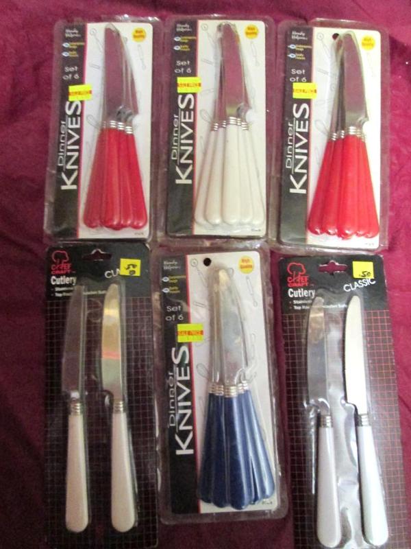 Lot of 6 sets of dinner knives in o...