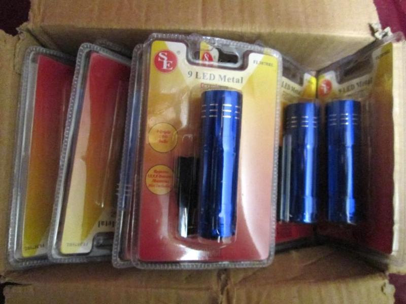 Lot of 12 9 LED metal flashlights. ...