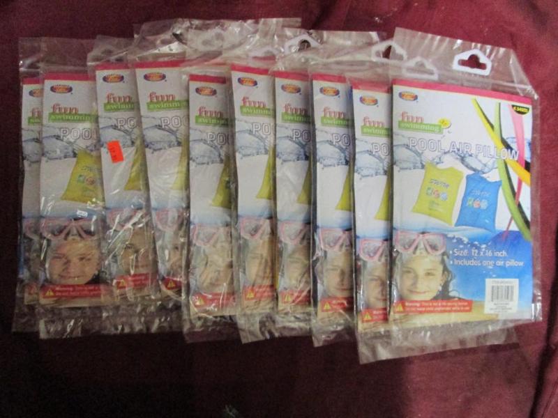 Lot of 10 pool air pillows. Yellow ...