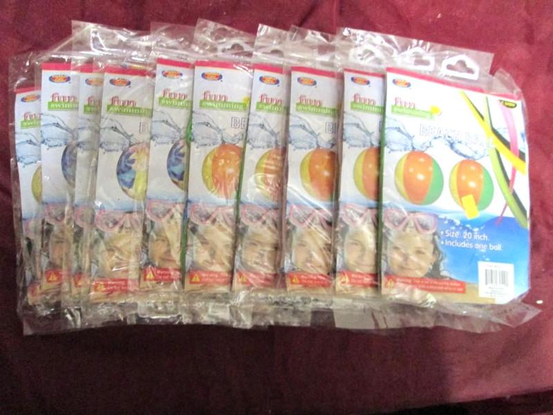 Lot of 10 inflatable beach balls in...