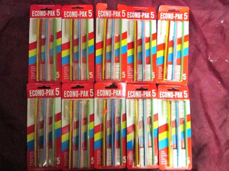 Lot of 10 packages of five toothbru...