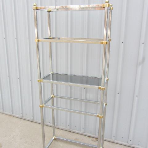 Contemporary chrome shelf with five...