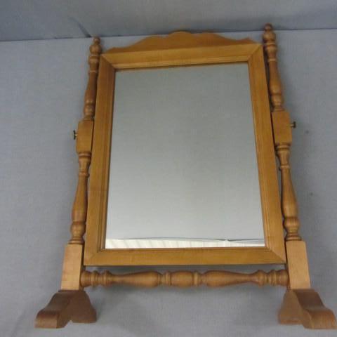 Maple swing mirror for dresser top,...