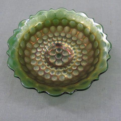 Beautiful Carnival Glass dish, gree...