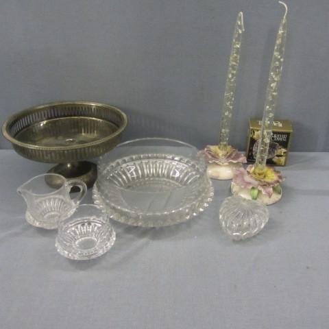 Lead crystal bowl with matching cre...