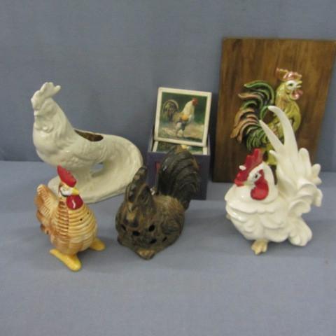 Roosters ceramic 8&quot Japan mad...