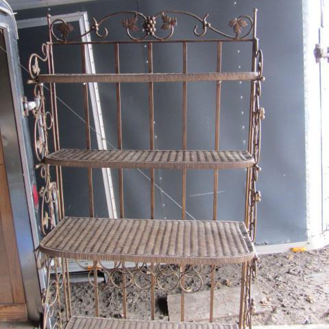 Bakers rack, grape vine motif, sol...