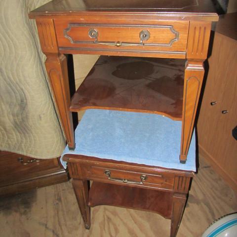 Pair end tables, with drawer and lo...