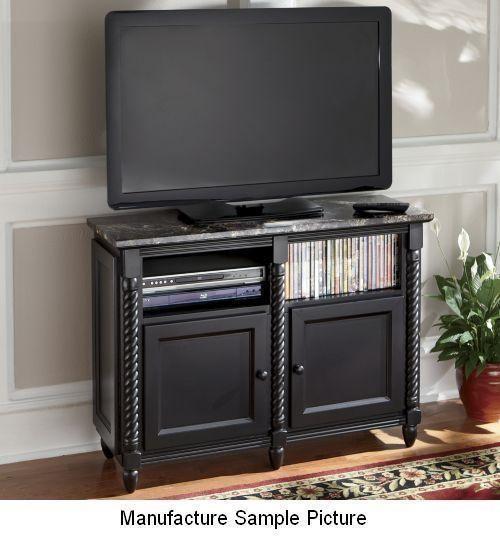 lot 108 image: NEW Faux Marble Top TV Stand Exclus...