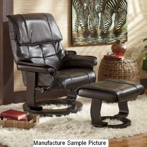 lot 113 image: NEW Brown Like Leather Swivel Chair...