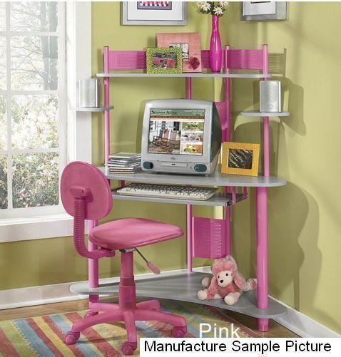 lot 127 image: Pink and Gray Corner DeskWork Stat...