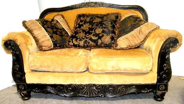 lot 152 image: Ashley Furniture Gold and Black Car...