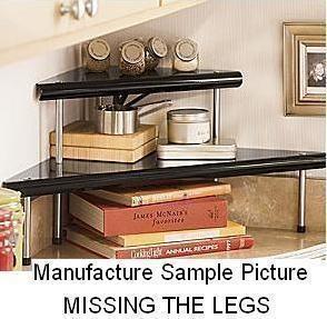 lot 28 image: NEW Black Metal Two Tier Corner She...