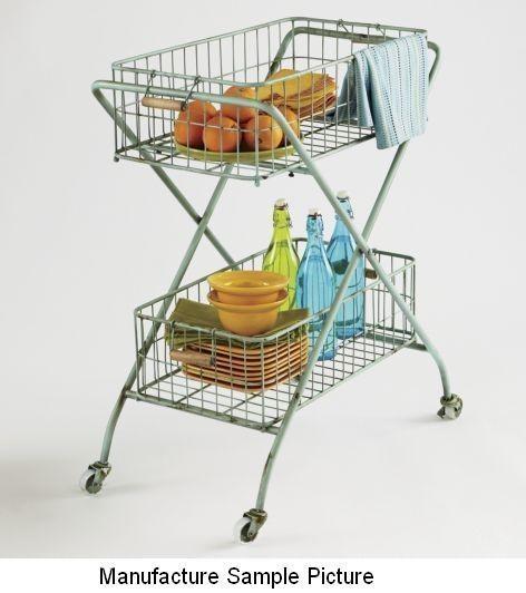 lot 35 image: NEW Double Wire Basket Cart There a...