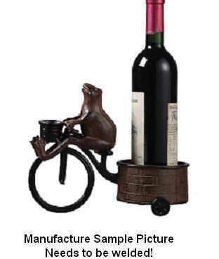 lot 44 image: Cast Iron High Wheel Wine Holder wi...