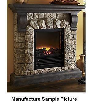 lot 51 image: Electric Faux Stone Fireplace Add c...