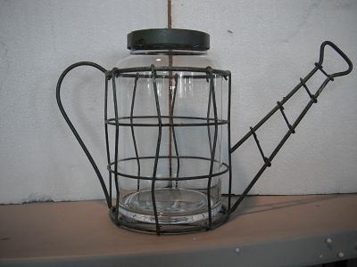 lot 76 image: NEW Watering Can Candle Holder Glas...