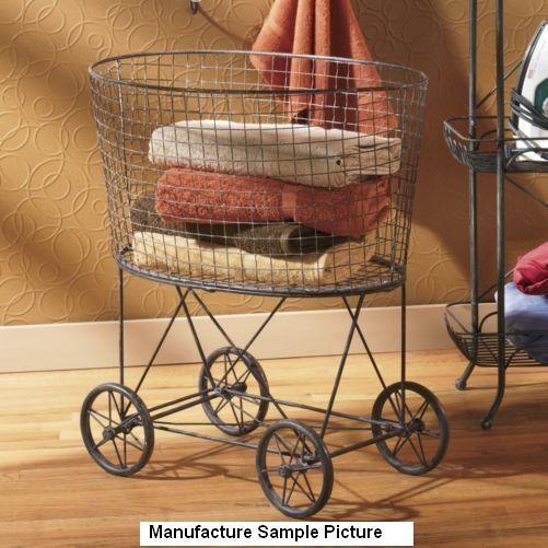 lot 86 image: NEW Vintage Laundry Cart Has a dist...