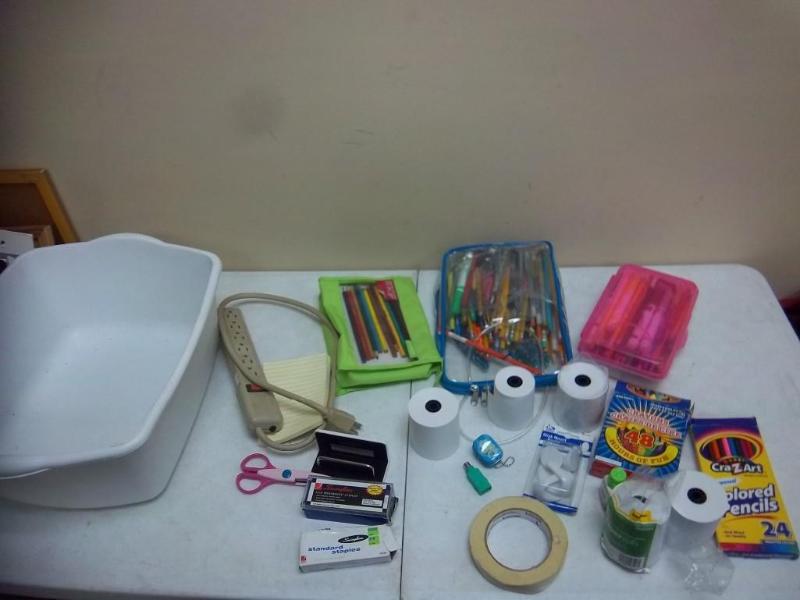 lot 202 image: White Bin And Lot Of Stuff...