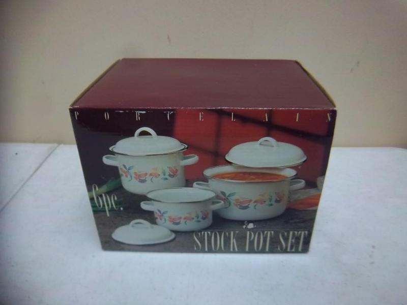 lot 211 image: New Porcelain Over Steel Stock Pot ...