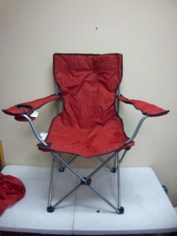 lot 23 image: Red Folding Chair...