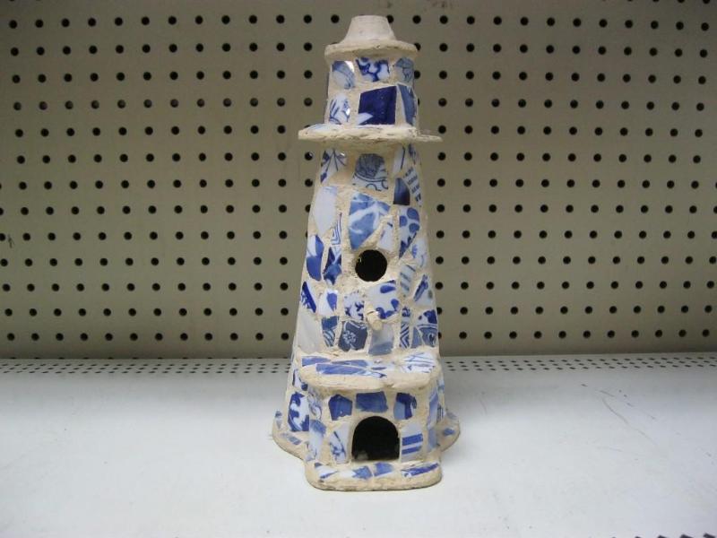 lot 235 image: Mosaic Bird House A Couple Pieces M...