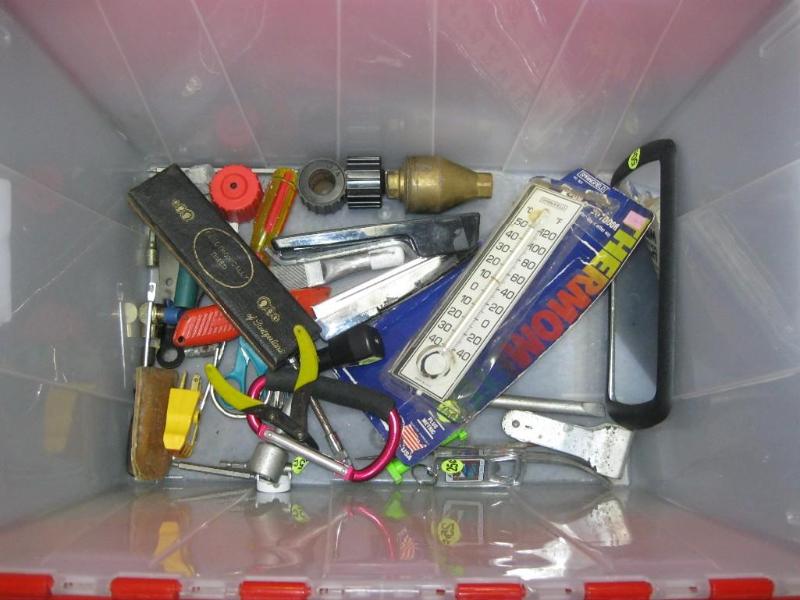 lot 55 image: Bin With Tools And Misc. Items...