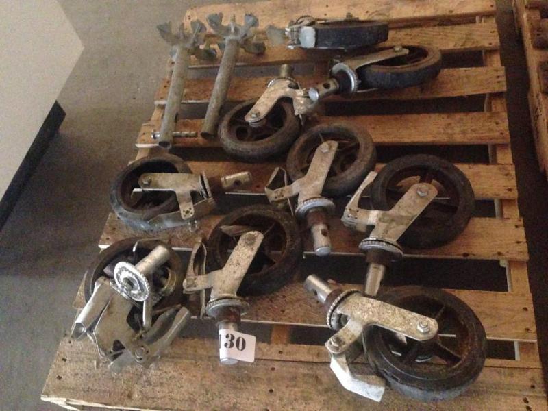 Misc. lot of scaffolding wheels and...