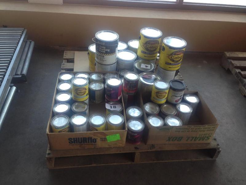 Pallet lot of misc. paint and stain...