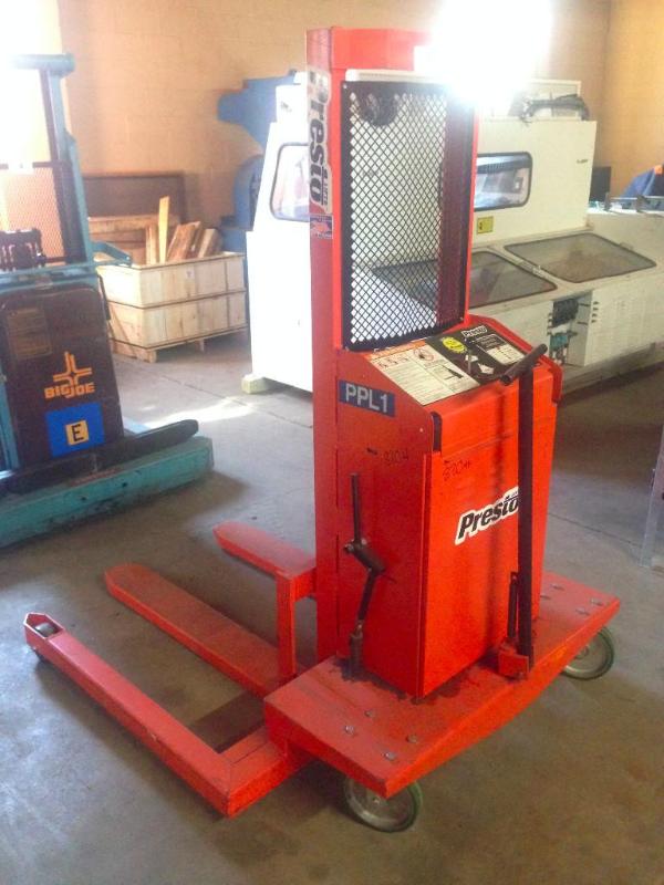 Presto electric fork lift. 2,000 lb...