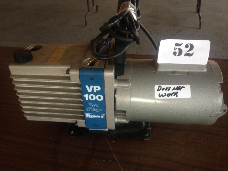 Savant vacuum pump labeled as not w...