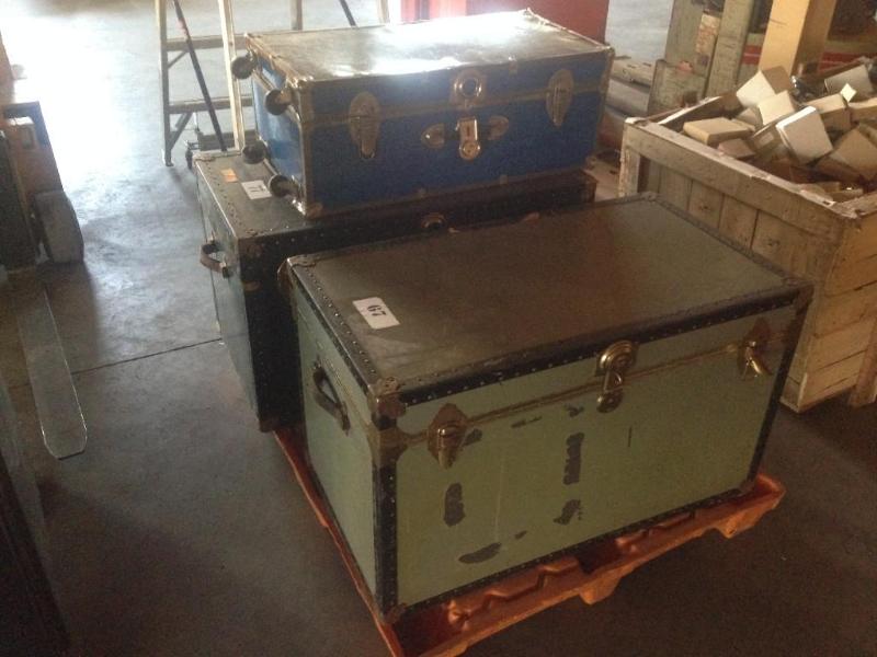 Lot of 3 old antique looking trunks...