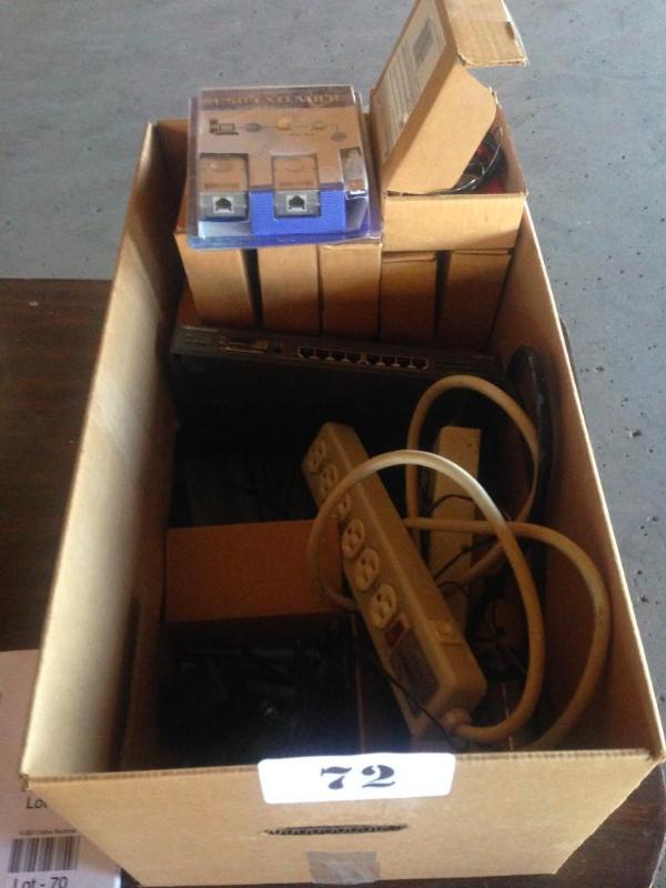 Box of misc. electrical and network...