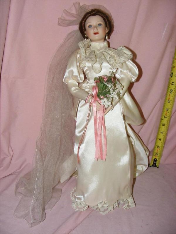 lot 103 image: Porcelain Bride Doll...