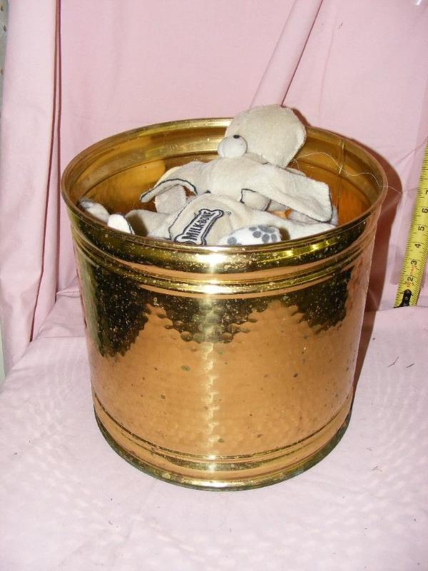 lot 160 image: Bucket with Dog Toys and stuffed an...