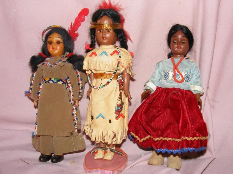 lot 243 image: 3 Native American Dolls...