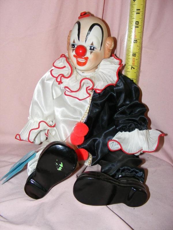 lot 251 image: Sitting Clown Doll, approx 11 Tal...