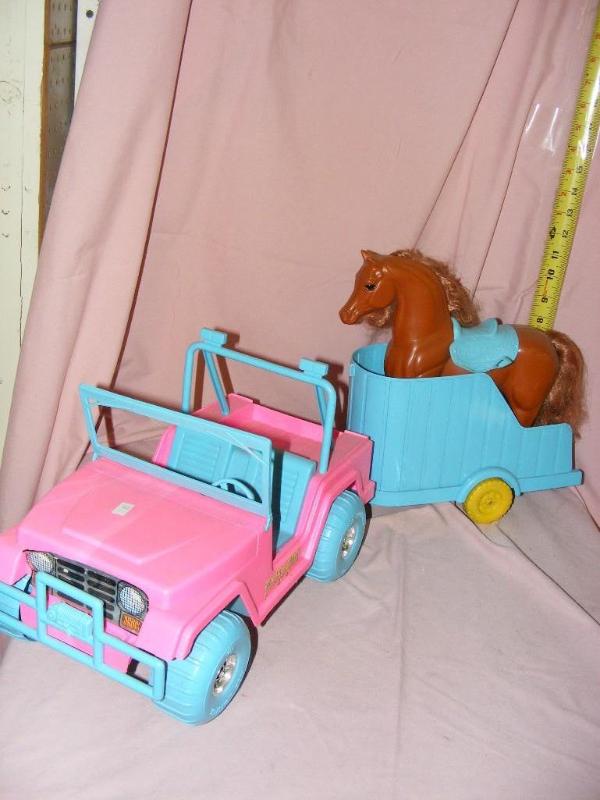 barbie horse trailer and car
