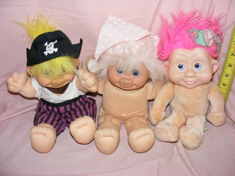 lot 259 image: Three stuffed Troll Dolls...