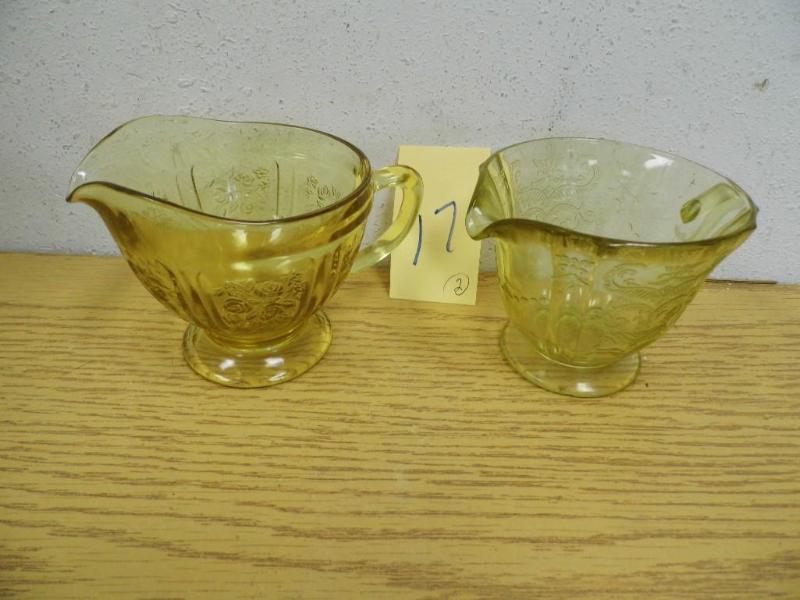 2 Piece Yellow Depression Glass - N...